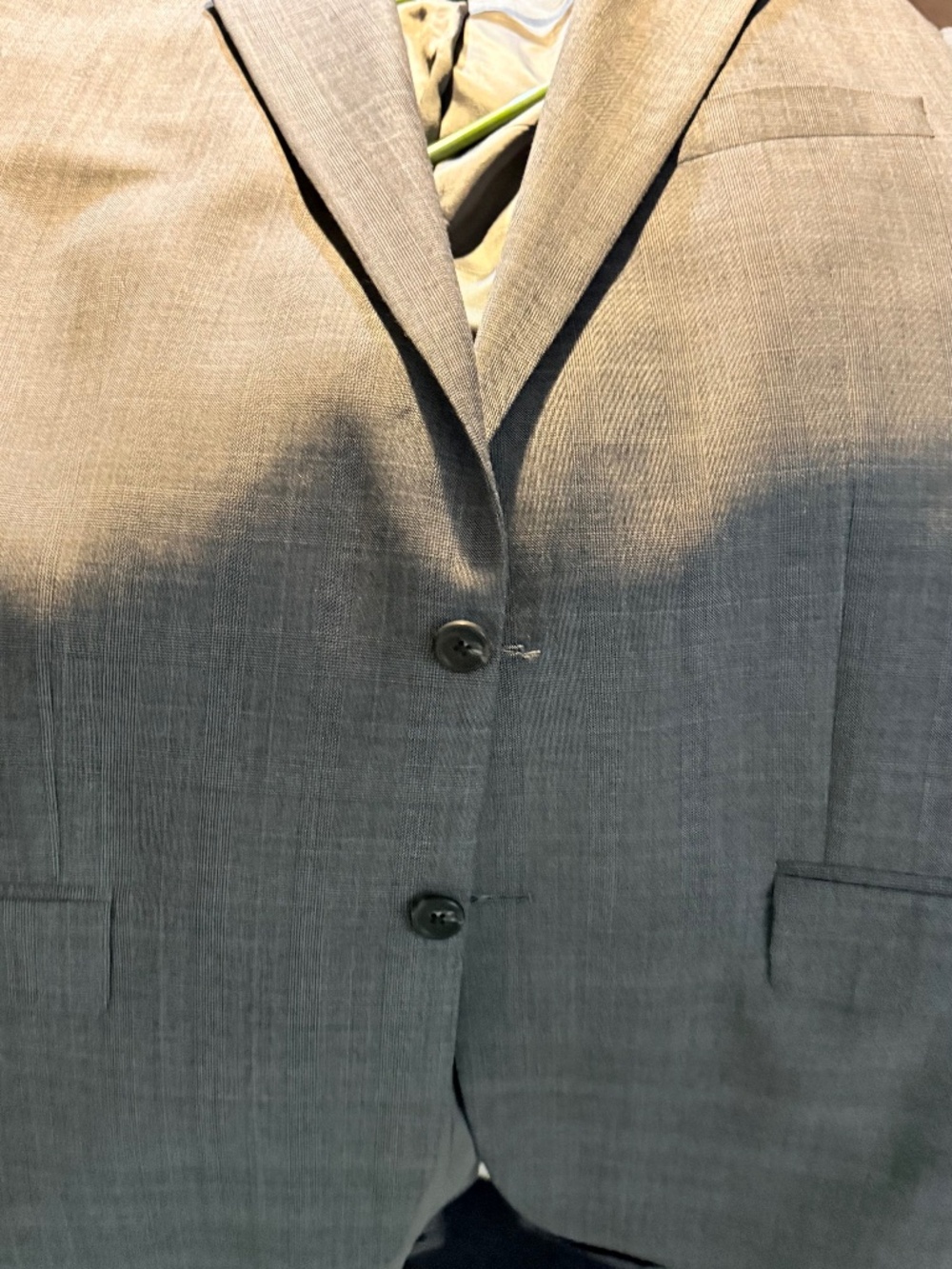 vinatge Lauren Ralph Lauren 50R Wool Suit Set Gray Herringbone Pleated Cuffed